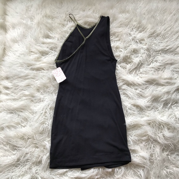 🆕Free People Toast to That Mini Dress Black Gold - Picture 8 of 8